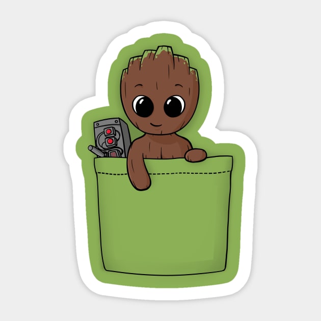 Pocket Baby Groot Sticker by Beka